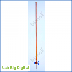 BURETTE WITH GLASS STOPCOCK, INDIVIDUAL CERTIFIED, CLASS-AS (AMBER GLASS)