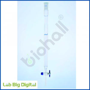 CHROMATOGRAPHY COLUMN, PTFE STOPCOCK, REINFORCED TOP