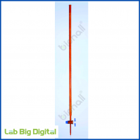 BURETTE WITH GLASS STOPCOCK, INDIVIDUAL CERTIFIED, CLASS-AS (AMBER GLASS)